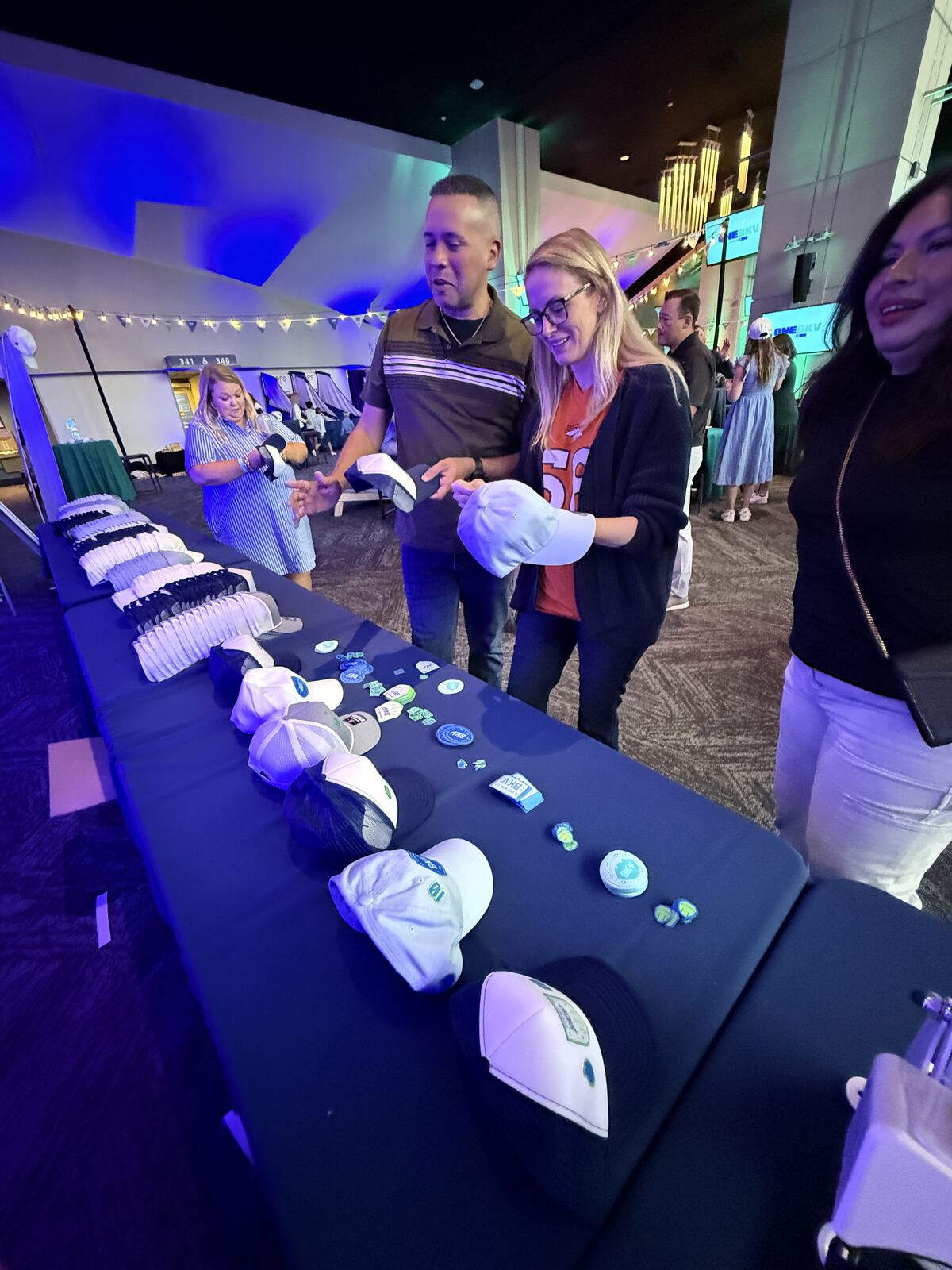 A Merch Troop printing station at a Sony brand event
